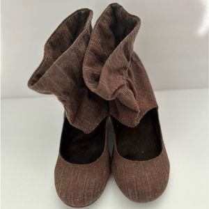 Brown Blowfish Heeled Booties Women Size 7